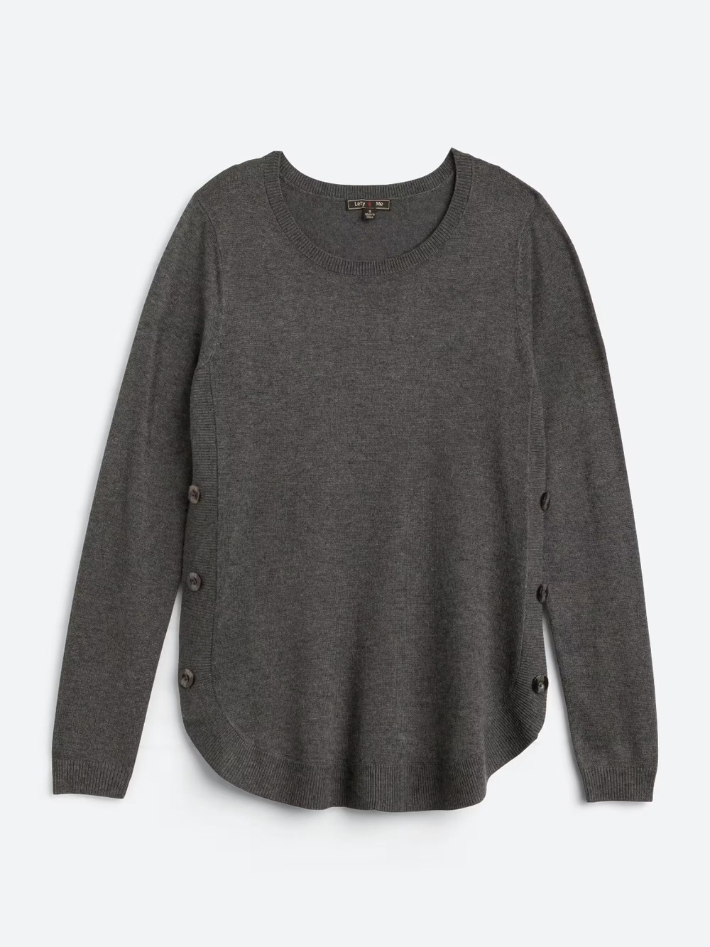 Lety & Me December Side Detail Sweater - Gray
